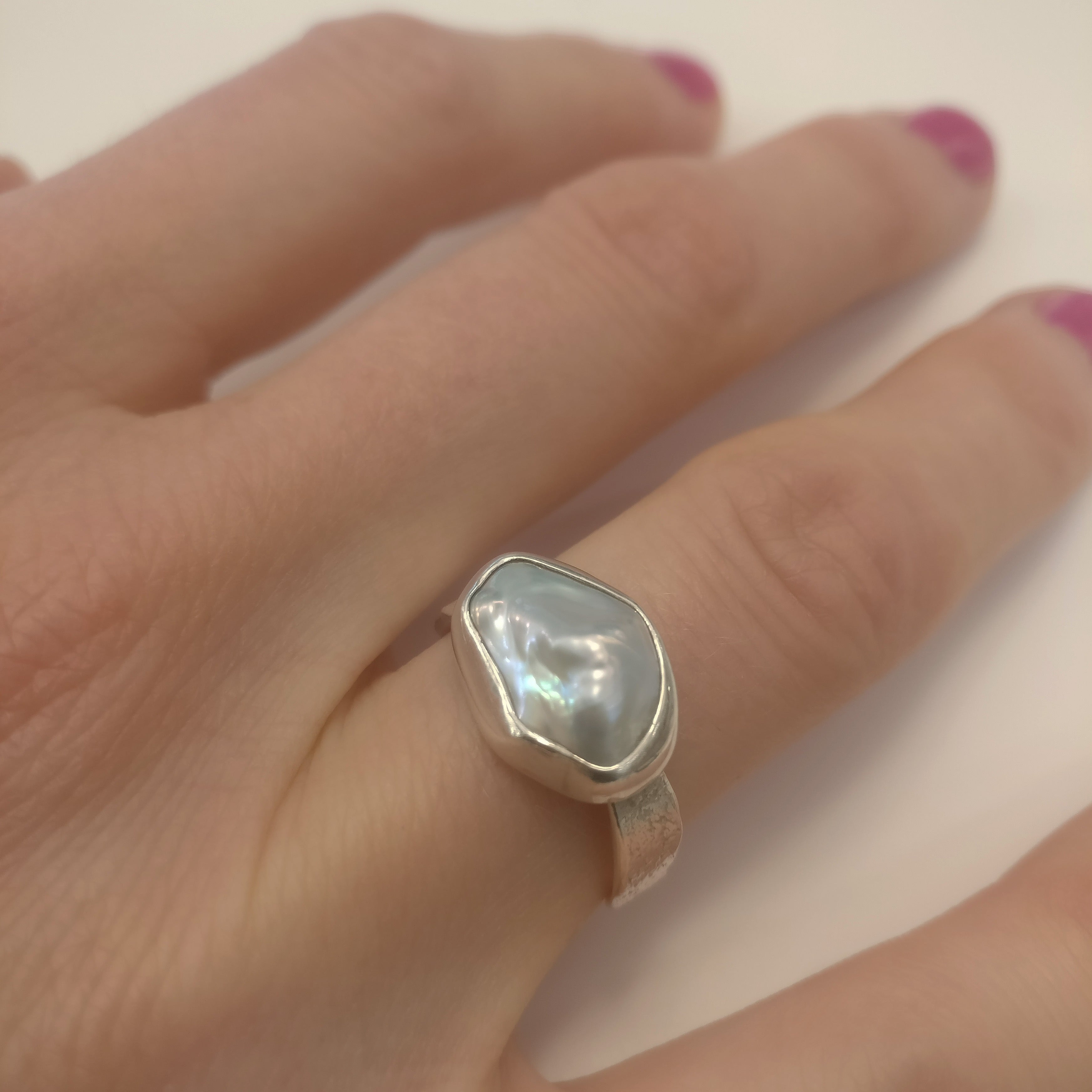 Raw sales pearl ring