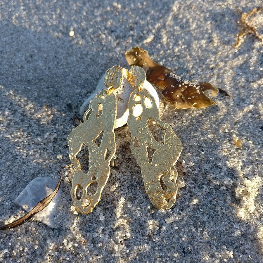 Organic Shapes - Seaweed earrings (long)