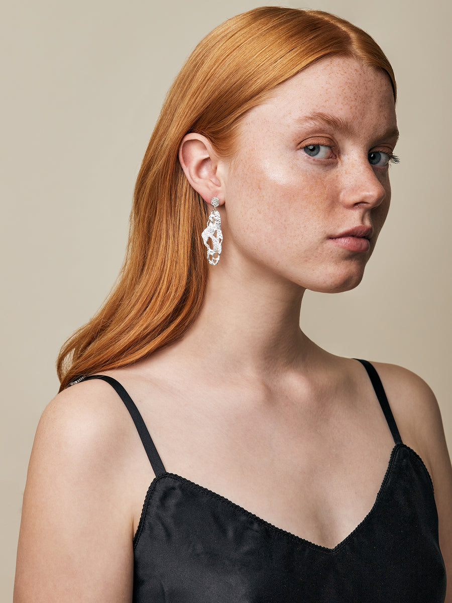 Organic Shapes - Seaweed earrings (long)